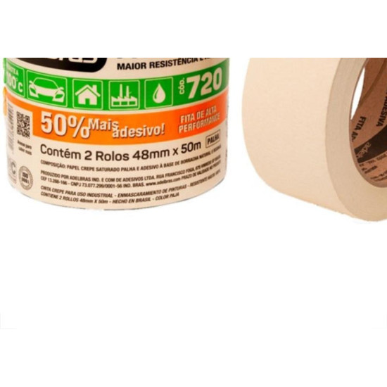 Fita Crepe Adelbras Alta Performance 48Mmx50M - Kit C/2