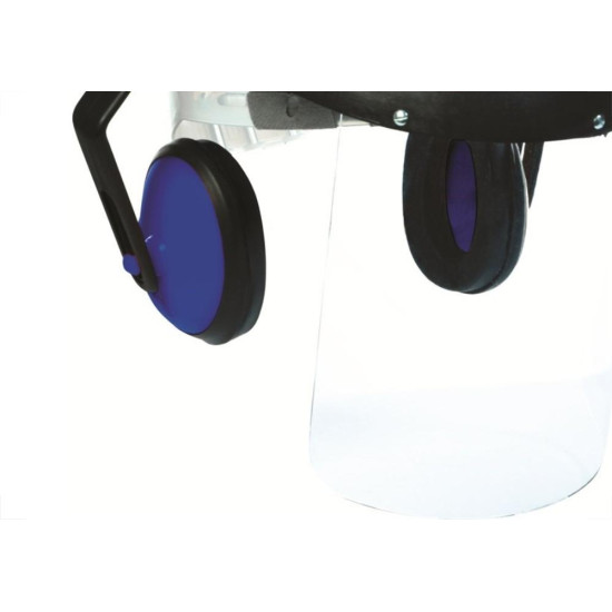 Capacete Com Abafador+Viseira Plastcor Azul Capacete Com Abafador+Viseira Plastcor Azul