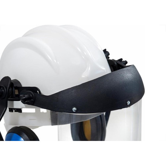 Capacete Com Abafador+Viseira Plastcor Branco Capacete Com Abafador+Viseira Plastcor Branco