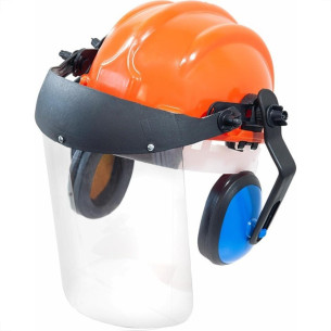 Capacete Com Abafador+Viseira Plastcor Laranja 70001344