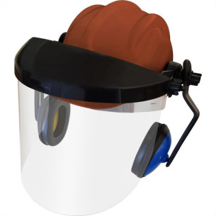 Capacete Com Abafador+Viseira Plastcor Marrom  70001348