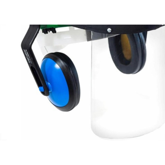 Capacete Com Abafador+Viseira Plastcor Verde Capacete Com Abafador+Viseira Plastcor Verde