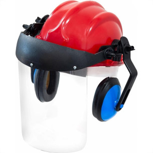 Capacete Com Abafador+Viseira Plastcor Vermelho 70001319