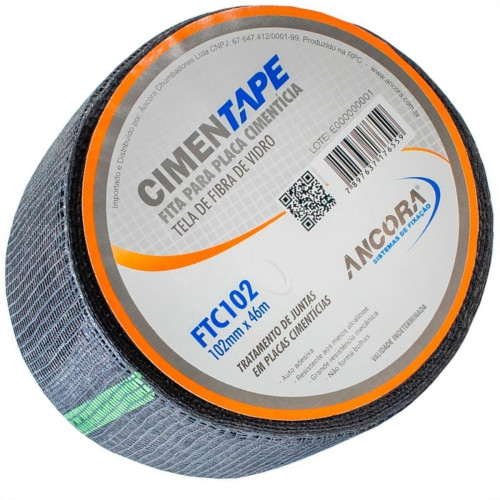 Fita Drywall Ancora Telada Para Placa Cimenticia 102mm X 46m Ftc102