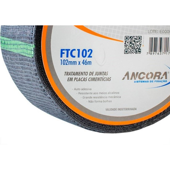 Fita Drywall Ancora Telada Para Placa Cimenticia 102mm X 46m Ftc102