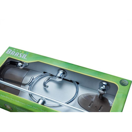 Acessorio Wc Brasil Cromado Fume 5 Pecas B1302050/30 Acessorio Wc Brasil Cromado Fume 5 Pecas B1302050/30