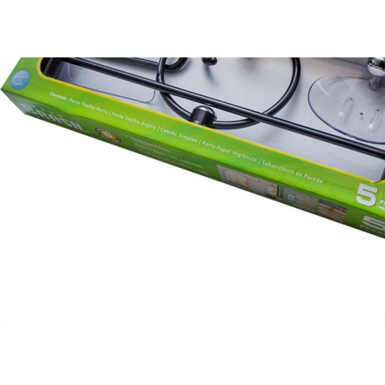 Acessorio Wc Brasil Preto Cristal 5 Pecas B1302060/10 Acessorio Wc Brasil Preto Cristal 5 Pecas B1302060/10