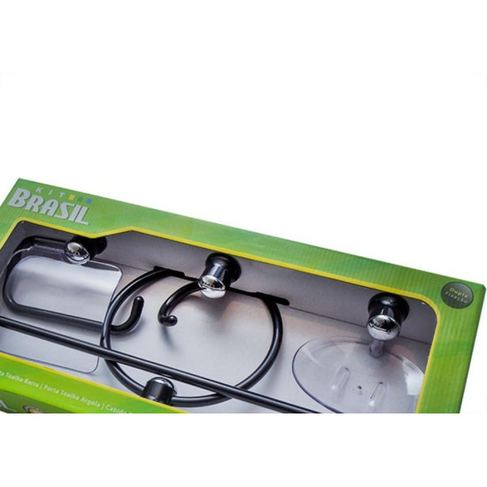 Acessorio Wc Brasil Preto Cristal 5 Pecas B1302060/10 Acessorio Wc Brasil Preto Cristal 5 Pecas B1302060/10