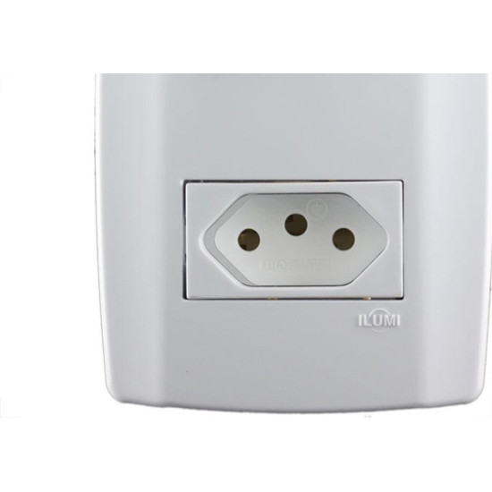 Conjunto Ilumi Slim 4X2 Branco Com Placa (1Simples+Tomada 20A) 80201