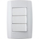 Conjunto Ilumi Slim 4X2 Branco Com Placa (3Simples) 8019