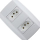 Conjunto Ilumi Slim 4X2 Branco Com Placa (2Tomada 20A) 80121 Conjunto Ilumi Slim 4X2 Branco Com Placa (2Tomada 20A) 80121
