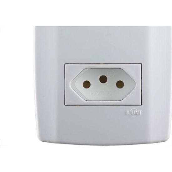 Conjunto Ilumi Slim 4X2 Branco Com Placa (2Tomada 20A) 80121 Conjunto Ilumi Slim 4X2 Branco Com Placa (2Tomada 20A) 80121