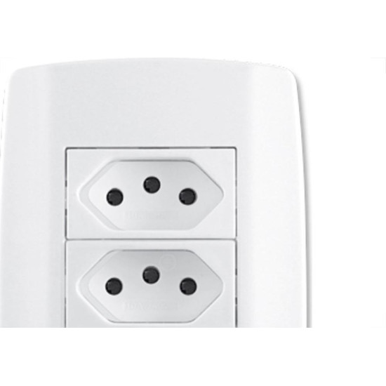 Conjunto Ilumi Slim 4X2 Branco Com Placa (3Tomada 10A) 80123 Conjunto Ilumi Slim 4X2 Branco Com Placa (3Tomada 10A) 80123