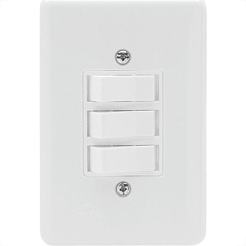 Conjunto Ilumi Stylus 4X2 Branco Com Placa (2Simples+1Paralelo) 2025