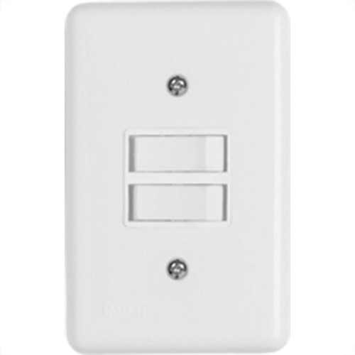 Conjunto Ilumi Stylus 4X2 Branco Com Placa (1Simples+1Paralelo) 2023