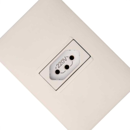 Conjunto Pial Plus+ 4X2 Branco Com Placa(1Tomada 20A) 615081Bc