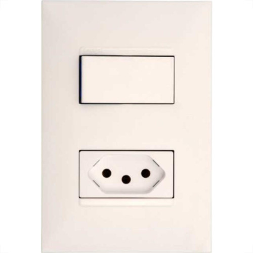 Conjunto Pial Plus+ 4X2 Branco Com Placa(1Paralelo+Tomada 20A) 615085Bc