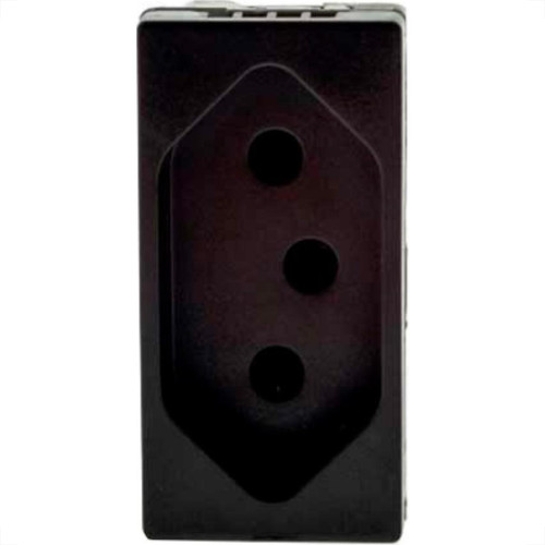 Modulo Pial Plus+ Preto 1Tomada 10A Borne Automatico 615038Pt