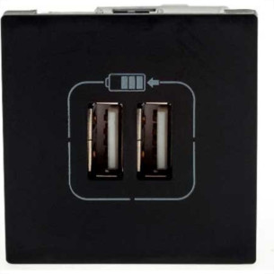 Modulo Pial Plus+ Preto 2Tomada Usb 2400Ma 615089Pt