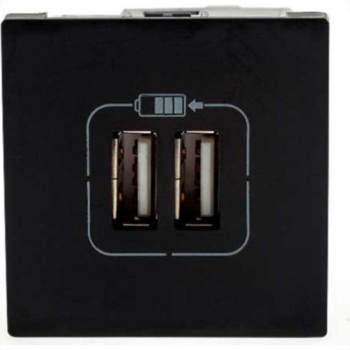 Modulo Pial Plus+ Preto 2Tomada Usb 2400Ma 615089Pt Modulo Pial Plus+ Preto 2Tomada Usb 2400Ma 615089Pt