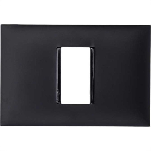 Placa Pial Plus+ Preta 4X2 (1 Modulo Horizontal) 618501Pt Placa Pial Plus+ Preta 4X2 (1 Modulo Horizontal) 618501Pt