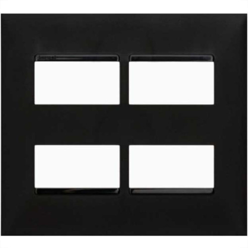 Placa Pial Plus+ Preta 4X4 (2+2 Distanciada) 618514Pt Placa Pial Plus+ Preta 4X4 (2+2 Distanciada) 618514Pt