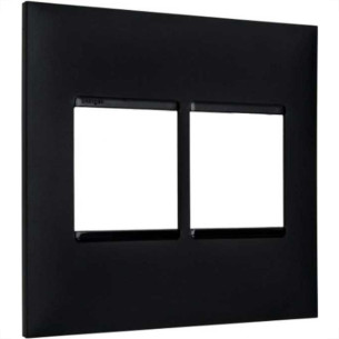Placa Pial Plus+ Preta 4X4 (2+2 Horizontal) 618512Pt