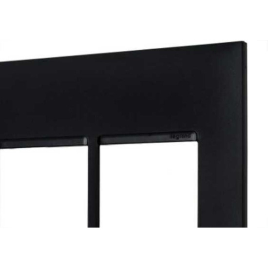 Placa Pial Plus+ Preta 4X4 (2+2 Horizontal) 618512Pt Placa Pial Plus+ Preta 4X4 (2+2 Horizontal) 618512Pt