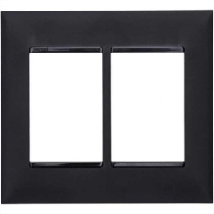 Placa Pial Plus+ Preta 4X4 (3+3 Horizontal) 618516Pt