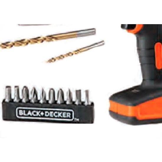 Furadeira/Parafusadeira Black & Decker 3/8''12V Bateria Com 13 Acessorios Ld12S-Br