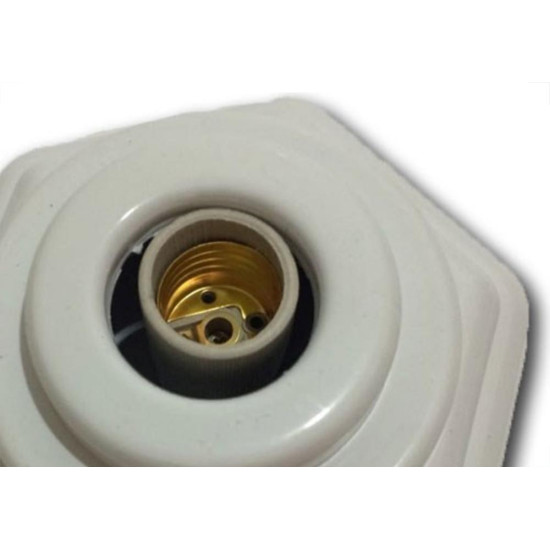 Plafonier Pvc Elite Branco Sextavado Soquete Porcelana 693 Plafonier Pvc Elite Branco Sextavado Soquete Porcelana 693