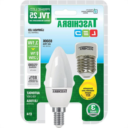 Lampada Led Vela Taschibra 3,1W 6500K Leitosa Tvl25 Lampada Led Vela Taschibra 3,1W 6500K Leitosa Tvl25