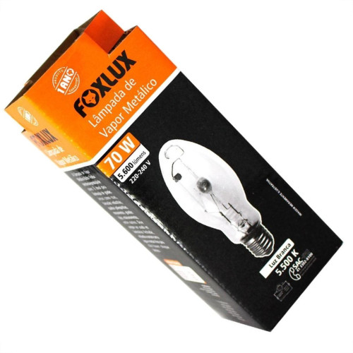 Lampada Vapor Metalico Foxlux Bulbo 70W E27 Clara Mb27 Vmb27.70 Lampada Vapor Metalico Foxlux Bulbo 70W E27 Clara Mb27 Vmb27.70
