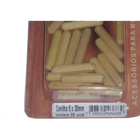 Cartela Cavilha Preguim 6X30Mm Com 20Pecas - Kit C/10
