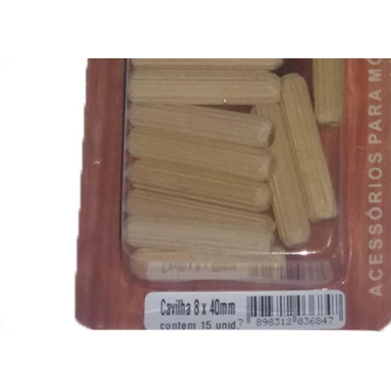 Cartela Cavilha Preguim 8X40Mm Com 15Pecas - Kit C/10