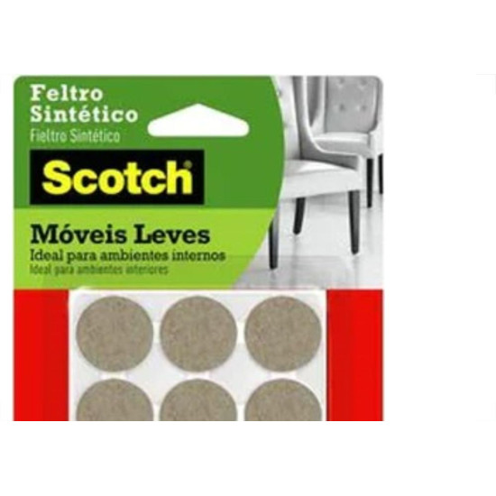 Feltro Auto-Adesivo 3M Marrom Redondo P 12Pecas Fp-088 Hb004262687