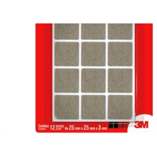 Feltro Auto-Adesivo 3M Marrom Quadrado P 12Pecas Fp-086 Hb004262661
