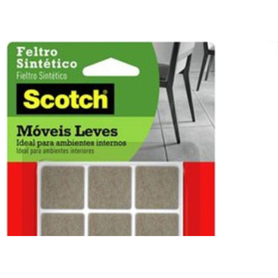 Feltro Auto-Adesivo 3M Marrom Quadrado P 12Pecas Fp-086 Hb004262661