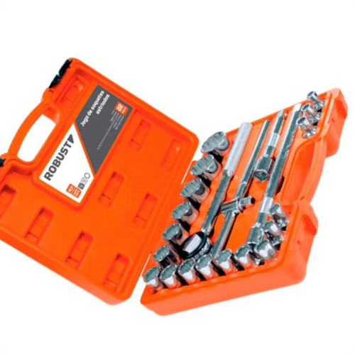 Soquete Robust Soli D26Em ''Mm'' Sem Manivela Estriado 22Pecas 60230 Soquete Robust Soli D26Em ''Mm'' Sem Manivela Estriado 22Pecas 60230