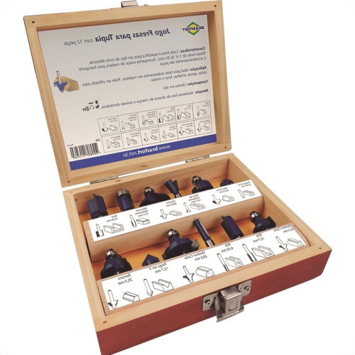 Fresa P/Tupia Brasfort Kit Com 12 Pecas 7894 Fresa P/Tupia Brasfort Kit Com 12 Pecas 7894
