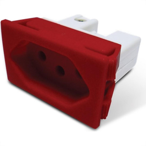 Kit C/2 - Tomada Painel Steck Com Borne 10A 250V Vermelha... Kit C/2 - Tomada Painel Steck Com Borne 10A 250V Vermelha...