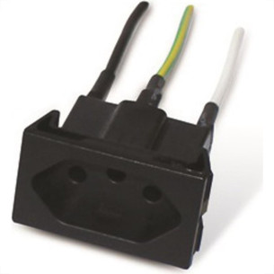 Tomada Painel Steck Com Cabo 10A 250V Preta S8628 Tomada Painel Steck Com Cabo 10A 250V Preta S8628