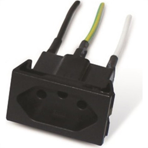 Kit C/3 - Tomada Painel Steck Com Cabo 20A 250V Preta S8629 Kit C/3 - Tomada Painel Steck Com Cabo 20A 250V Preta S8629