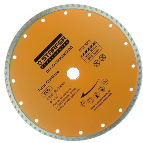 Disco Diamantado Starfer Eco Turbo 230Mm Seco/Agua Disco Diamantado Starfer Eco Turbo 230Mm Seco/Agua