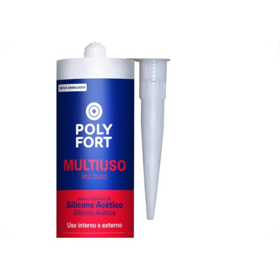 Cola Silicone Polyfort 250G Uso Geral Acetico Incolor Pulvitec Zb112