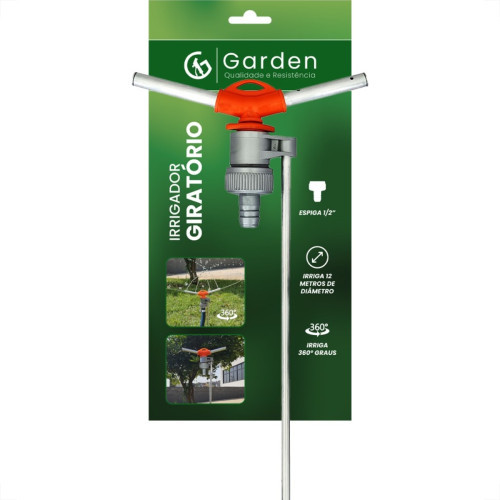 Irrigador Garden Giratorio 1/2'' 2Hastes Aluminio Com Suporte 13705E