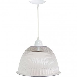 Luminaria Prismatica Bezelux 12'' Com Pendente Branco E27 Bz12Br