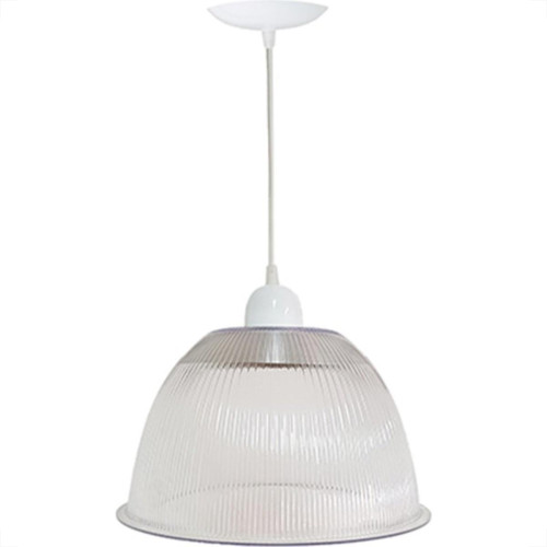 Luminaria Prismatica Bezelux 12'' Com Pendente Branco E27 Bz12Br Luminaria Prismatica Bezelux 12'' Com Pendente Branco E27 Bz12Br
