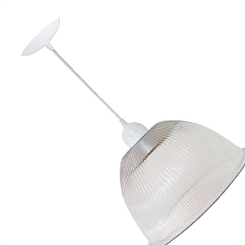 Luminaria Prismatica Bezelux 12'' Com Pendente Branco E27 Bz12Br Luminaria Prismatica Bezelux 12'' Com Pendente Branco E27 Bz12Br