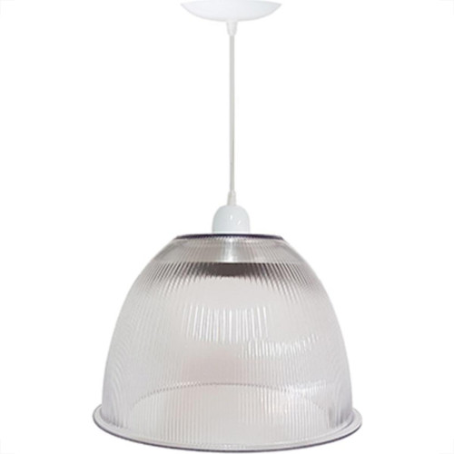 Luminaria Prismatica Bezelux 16'' Com Pendente Branco E27 Bzf16Br Luminaria Prismatica Bezelux 16'' Com Pendente Branco E27 Bzf16Br